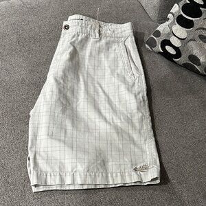 Billabong Men's Light Gray Plaid Shorts